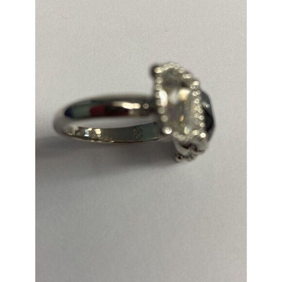 SWAROVSKI ring Rosette grey crystal Ring size 52 Size 6 Silver No Box Classic - Picture 4 of 8